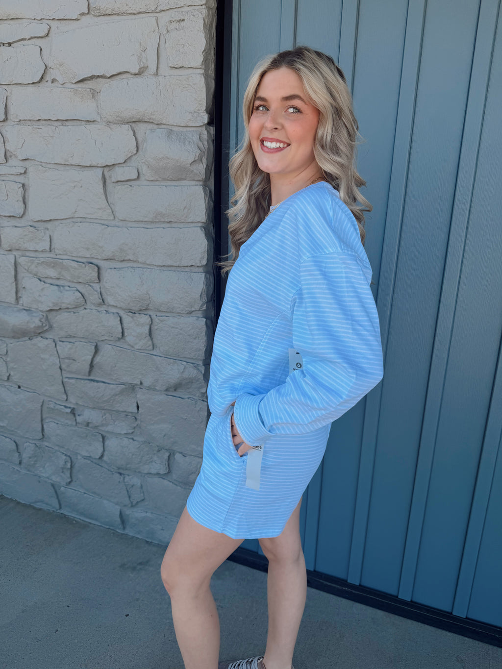 Boardwalk Stripe Set - BLUE/WHT