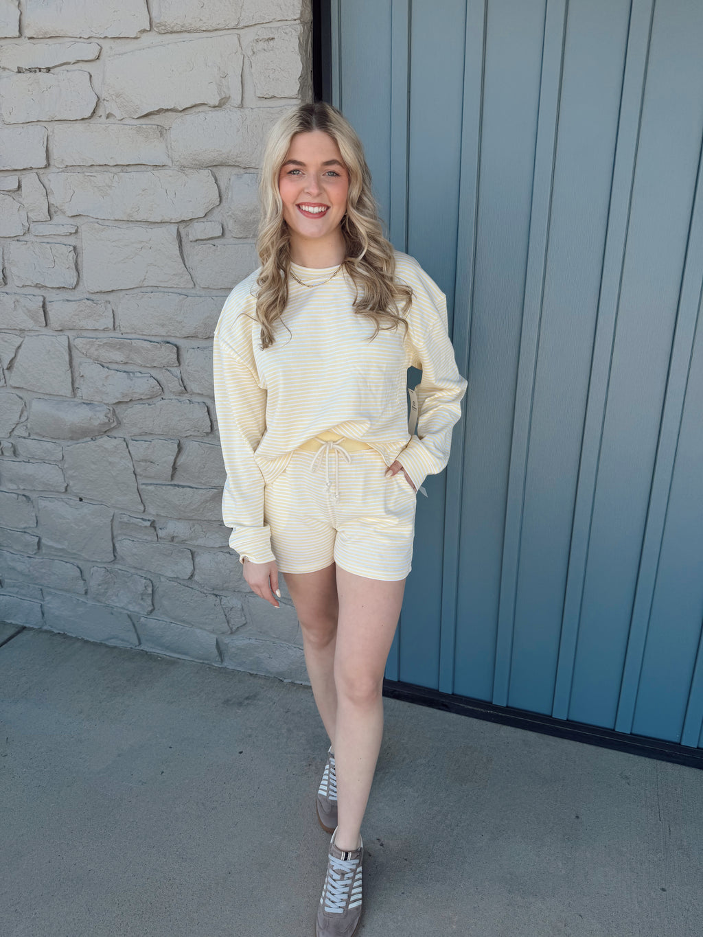 Boardwalk Stripe Set - YELLOW/WHT