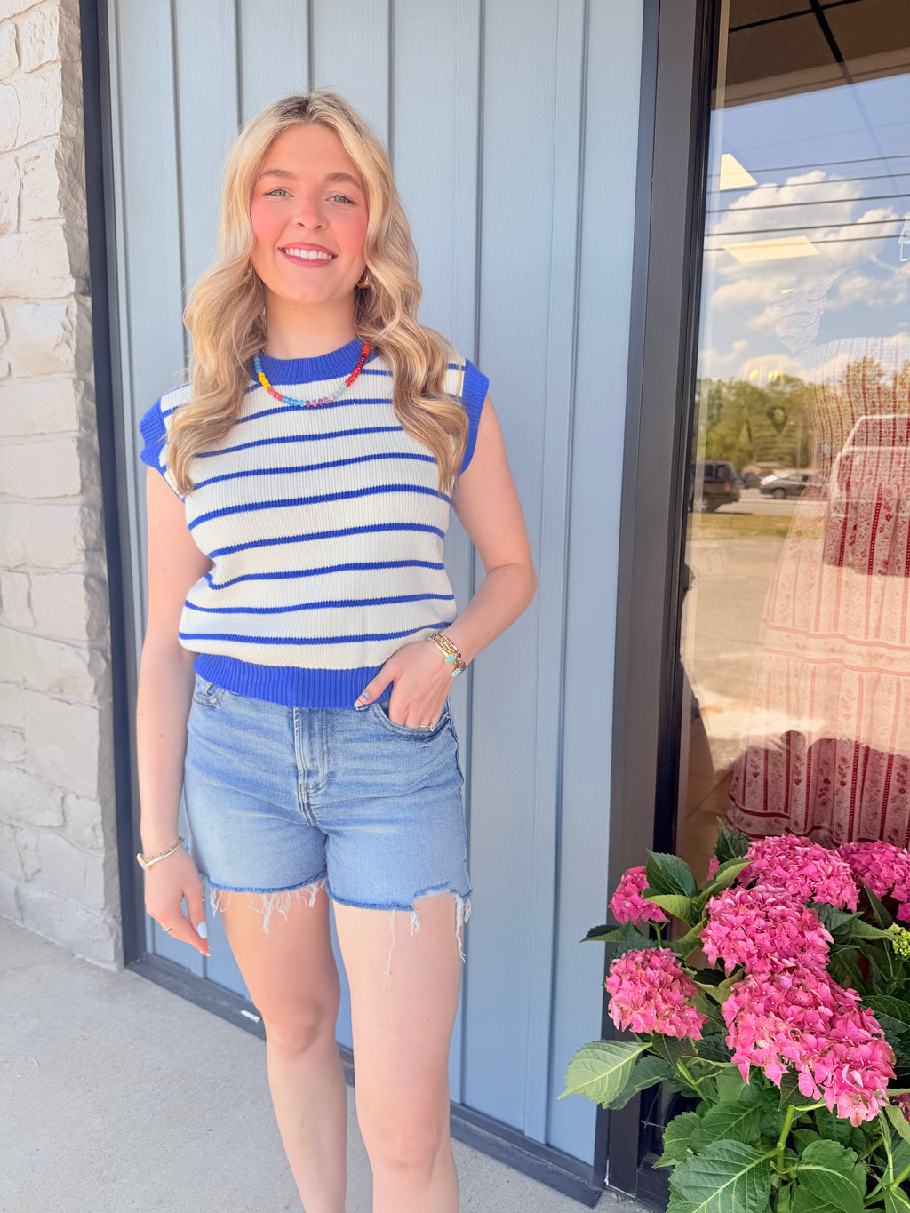 Royal Striped Sweater Tank