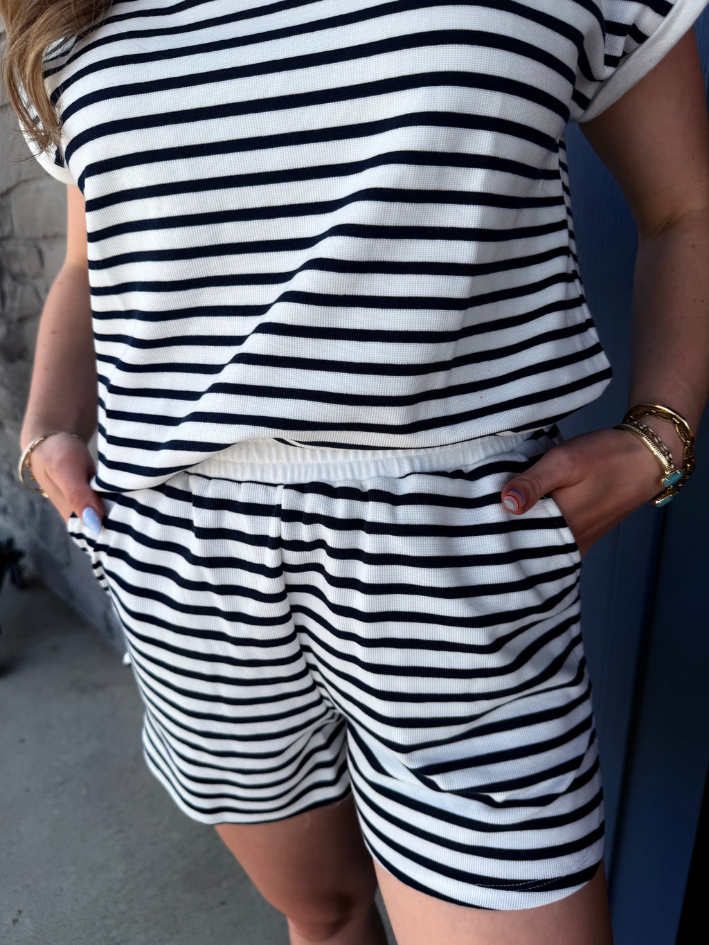Ruby Striped Set - Navy