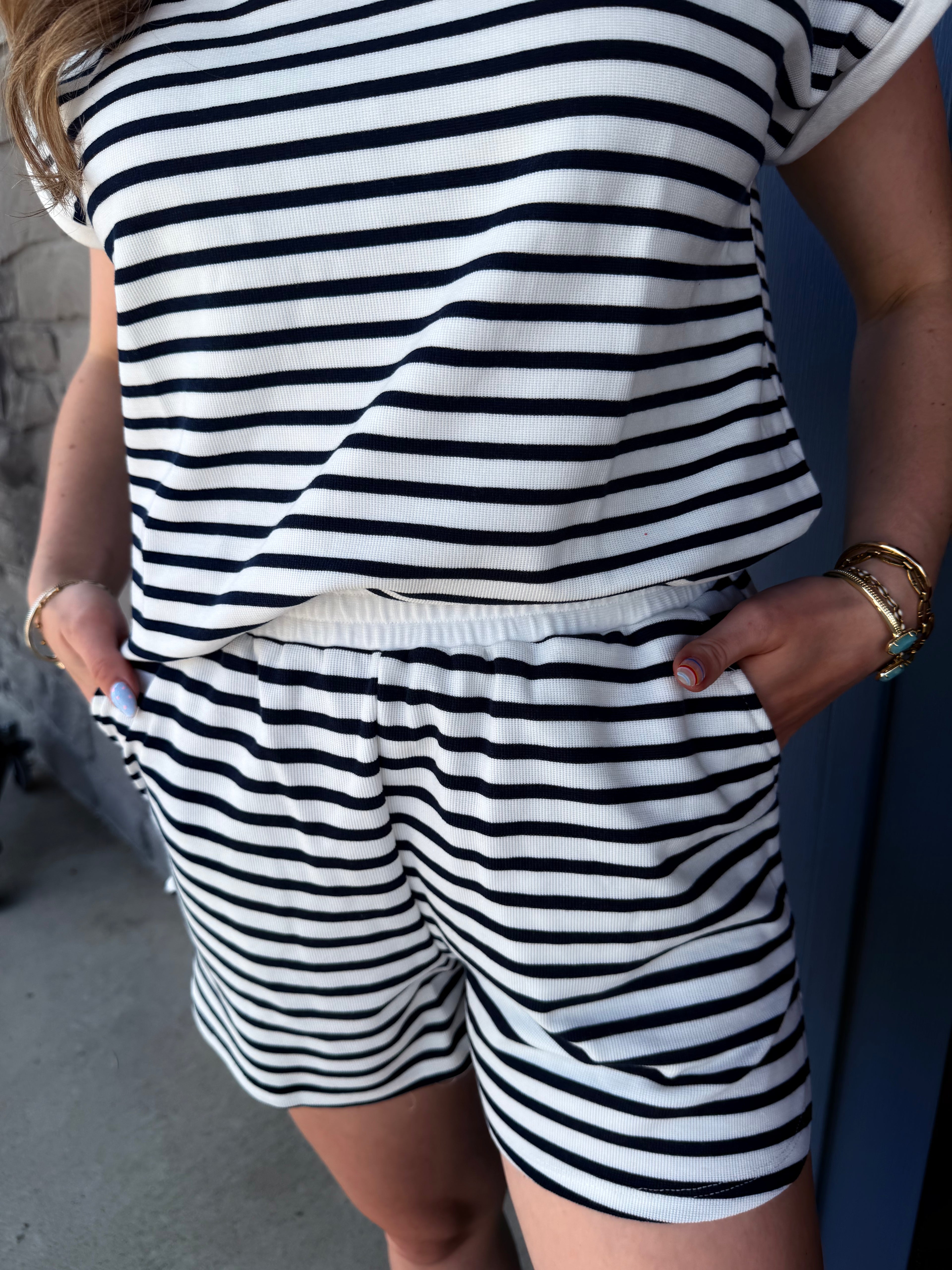 Ruby Striped Set - Navy