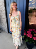Rachel Floral Front Tie Midi Dress