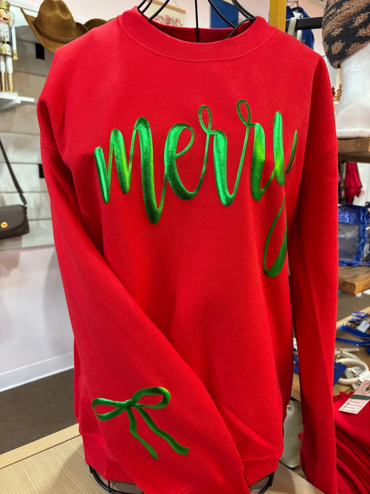 Merry Puff Sweatshirt - RED