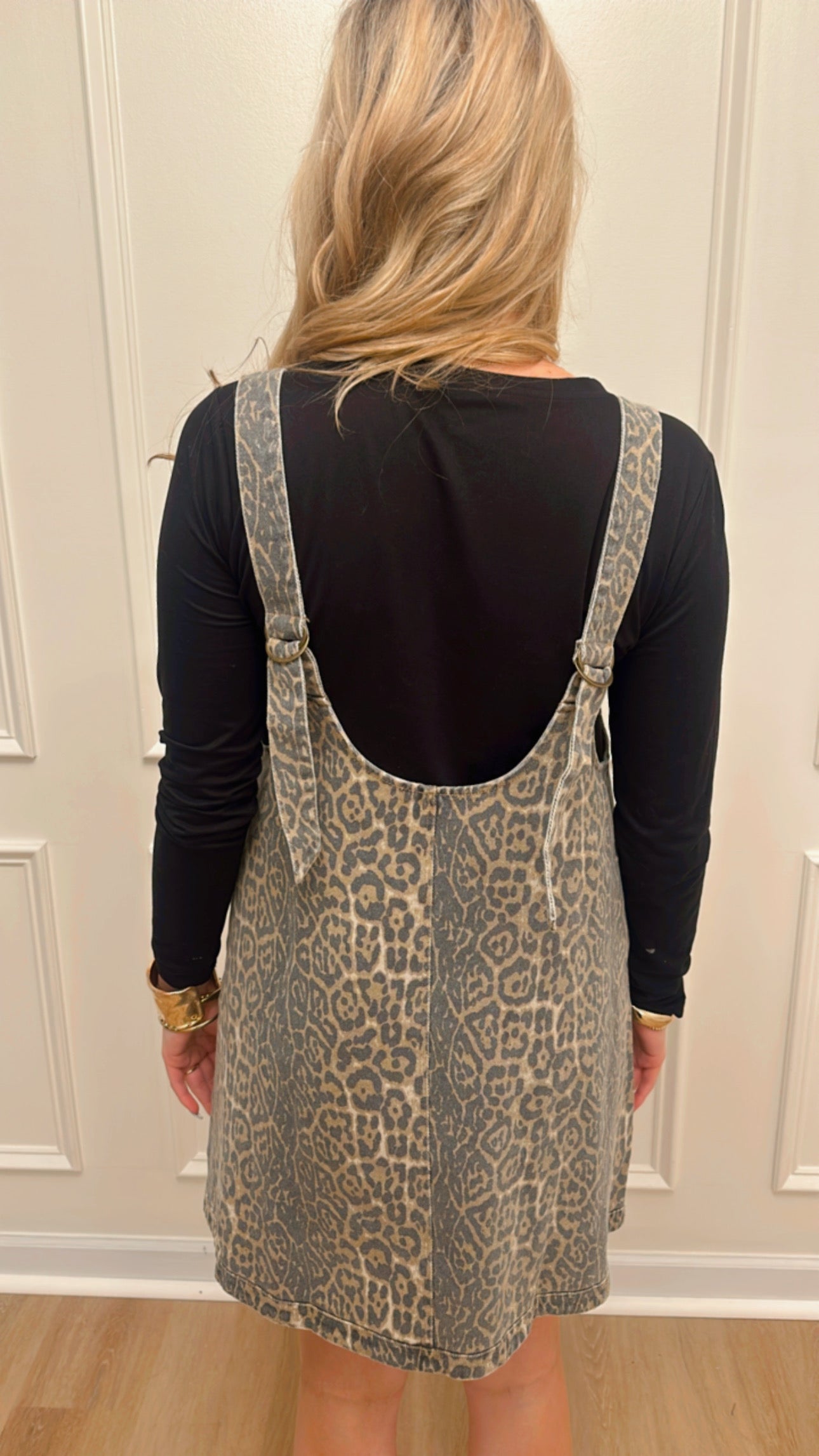 Leopard Denim Pocket Dress