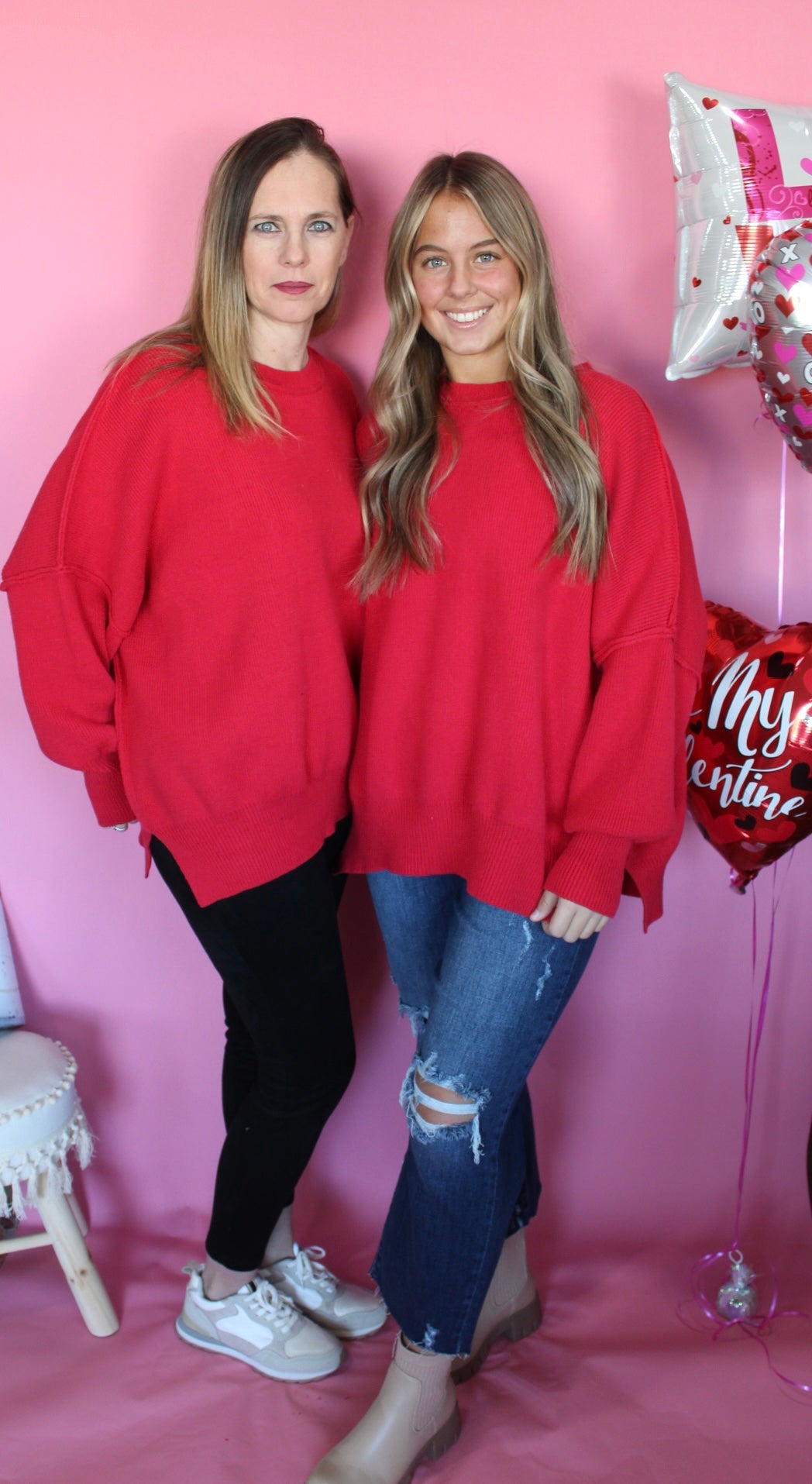 Trisha Oversized Sweater - Red