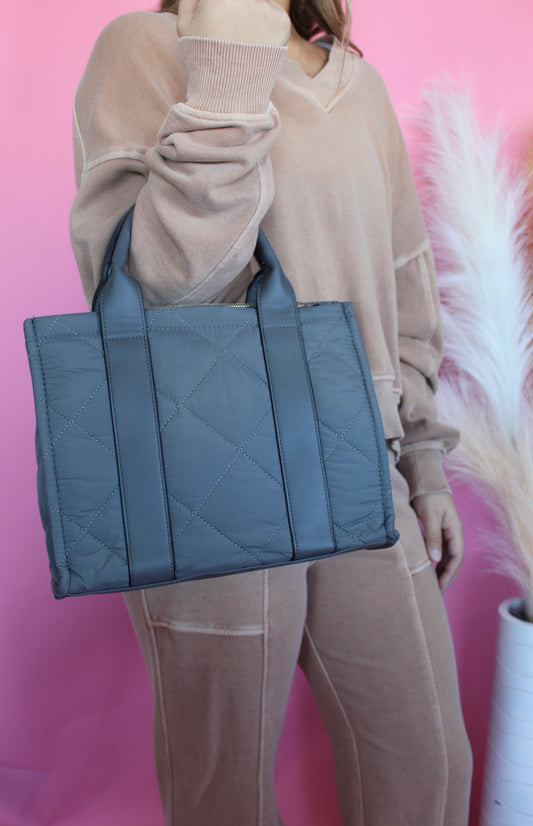 Clare Quilted Bag - Grey