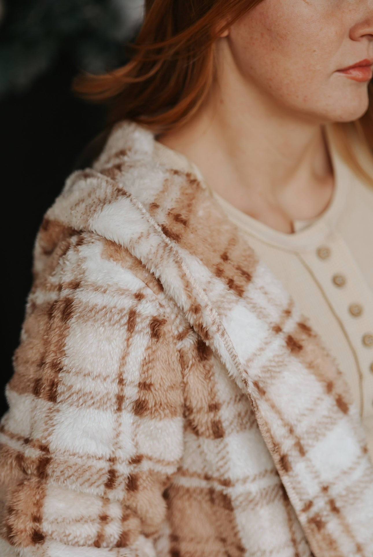 Plaid Open Front Cardigan