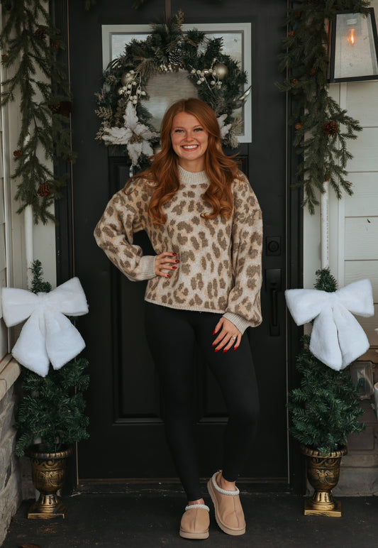 Cheetah Sweater - Tan