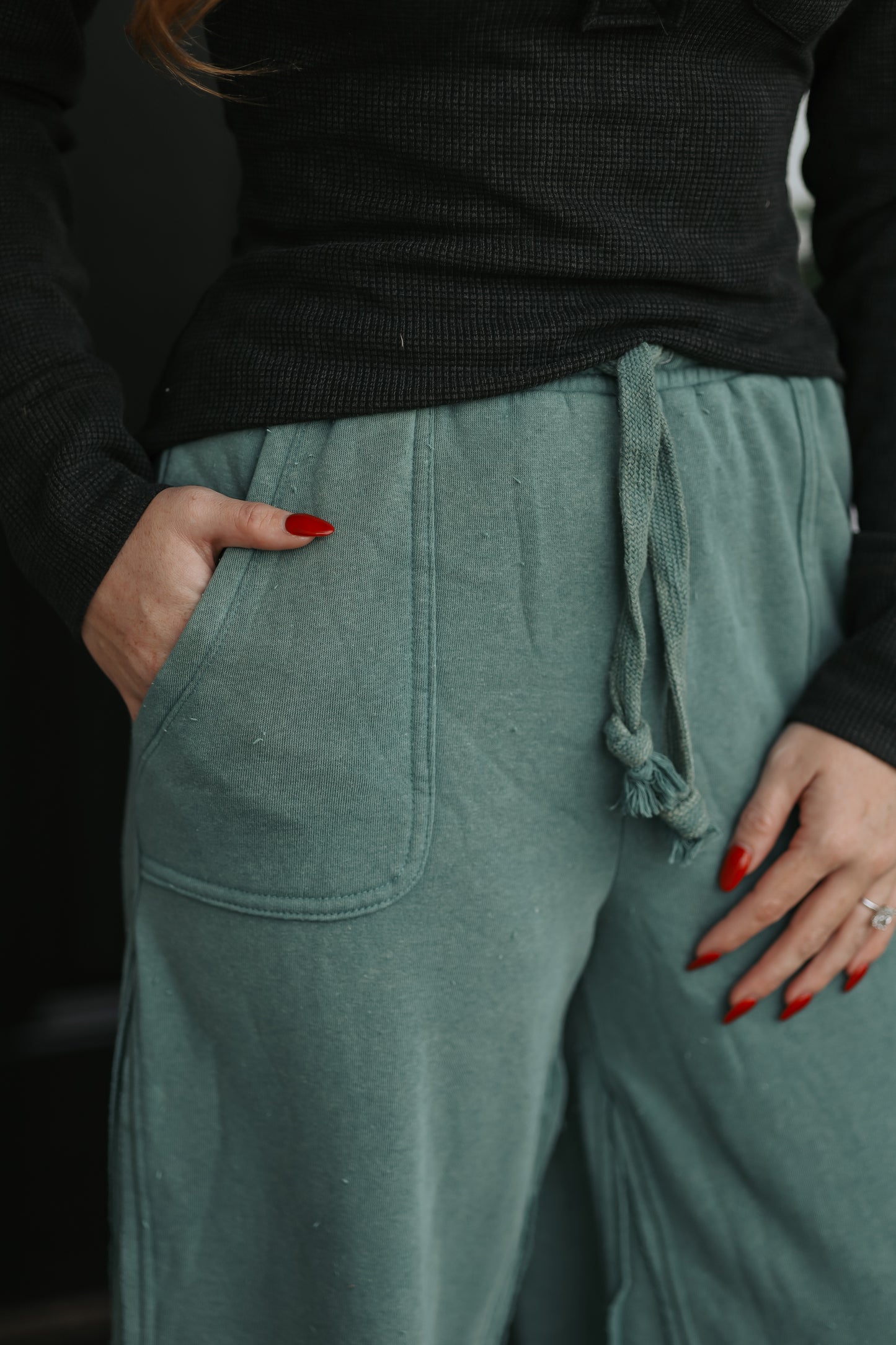 Green Draw-String Sweatpant