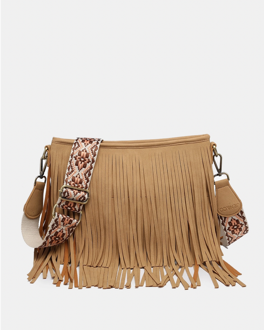 Sadie Fringe Crossbody - Tan