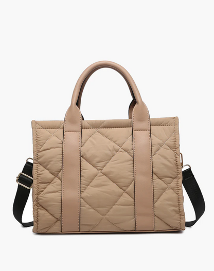 Clare Quilted Bag - Taupe