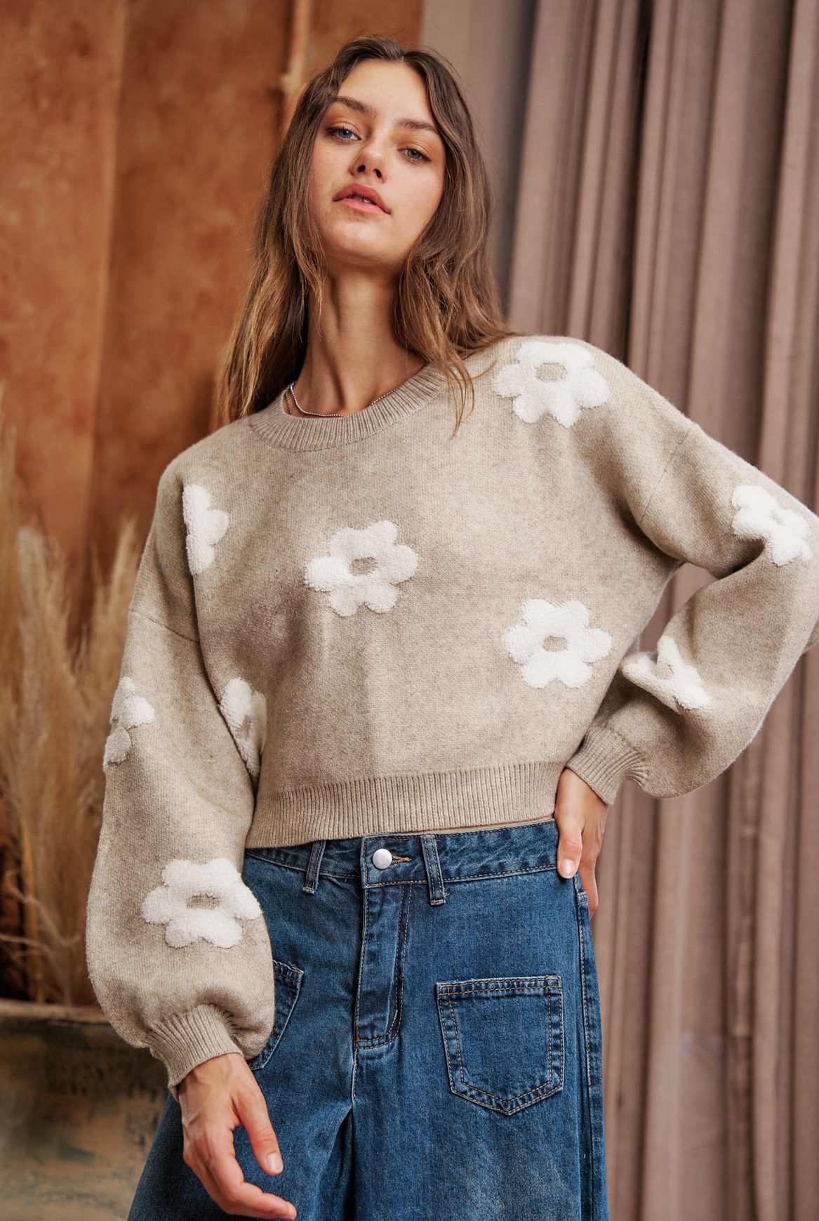 Sherri Floral Knit Sweater