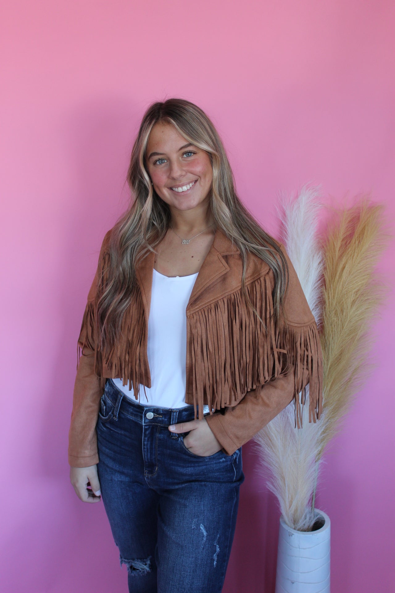 Weekend Ready Fringe Crop Jacket