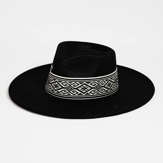 Emery Tribal Strap Fedora Hat