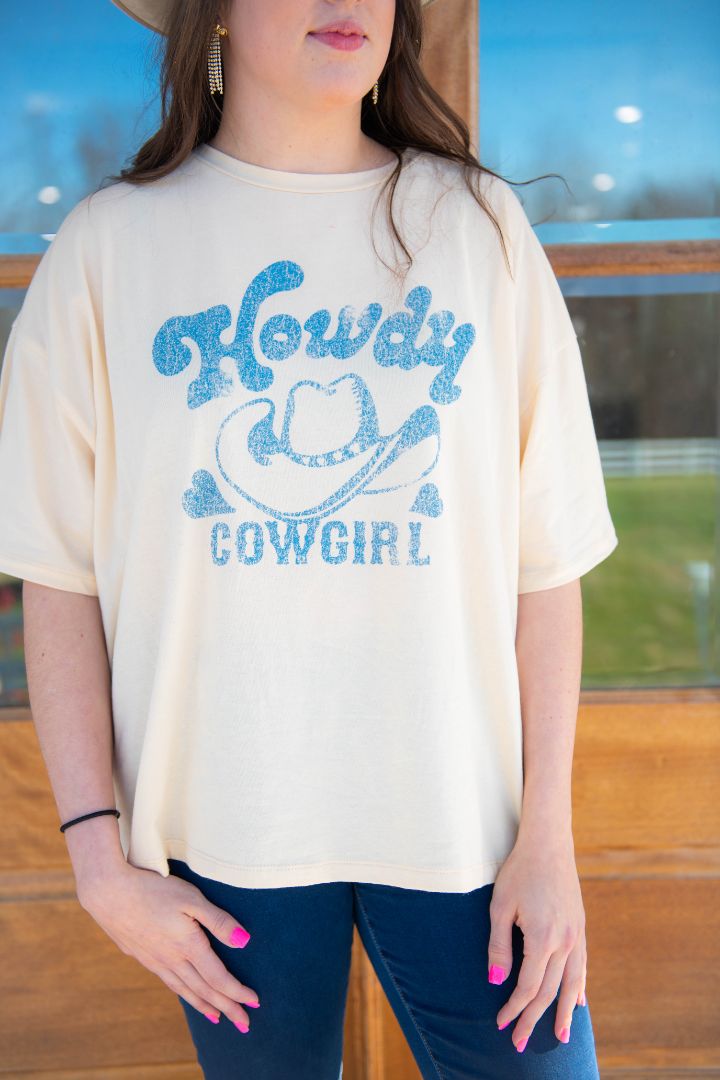 Howdy Cowgirl Oversized Tee