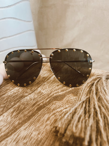 Sunny daze Studded Sunglasses- Black