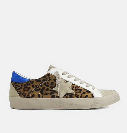 Pilar Leopard Sneakers With Blue- Shu Shop