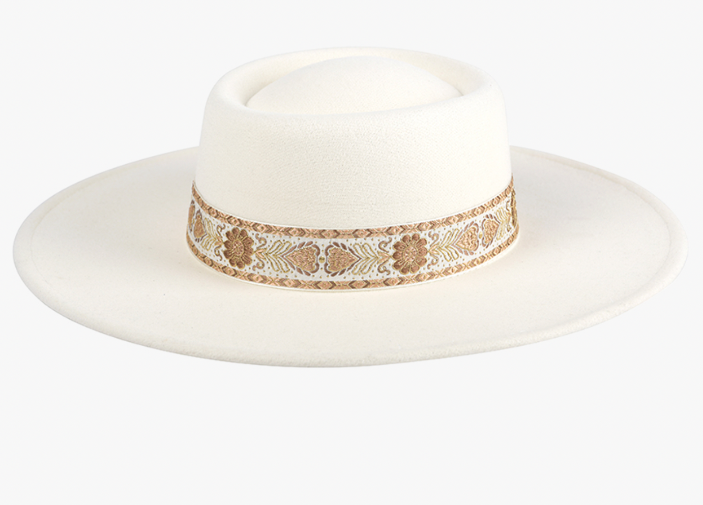 Classy Ivory Flat Brim Hat