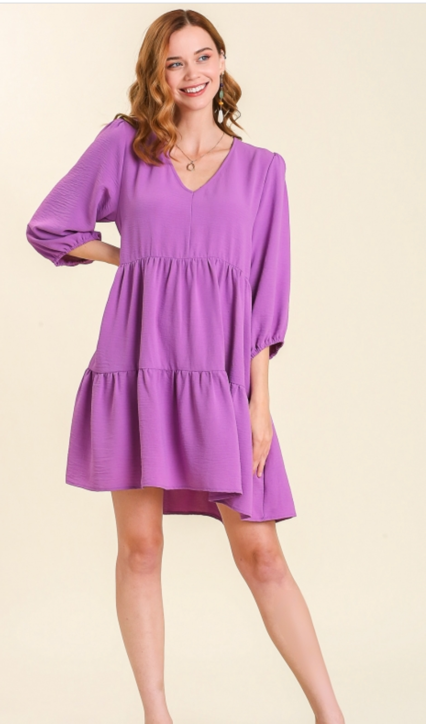 Hazel Tiered Dress - Purple