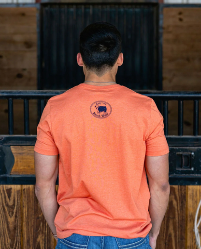 Lazy J Ranch Wear Hereford Sky Short Sleeve T-Shirt - Orange