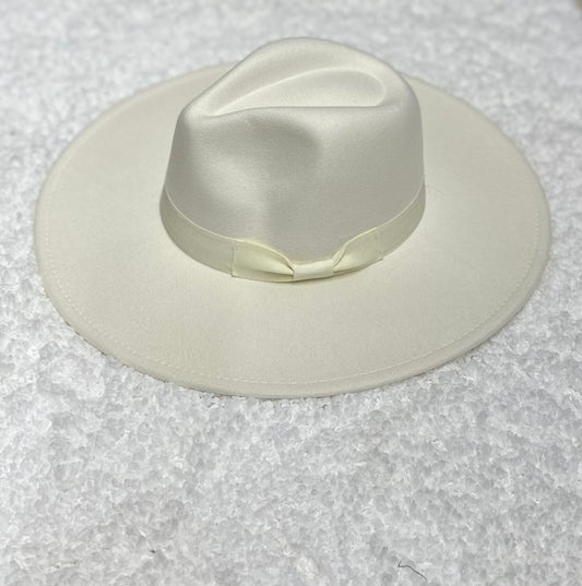 Sarah Ribbon Felt Hat -Cream