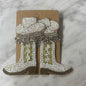 Carrie Boots Beaded Earrings - White