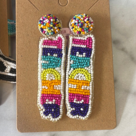 Teacher Vibrant Beaded Earrings