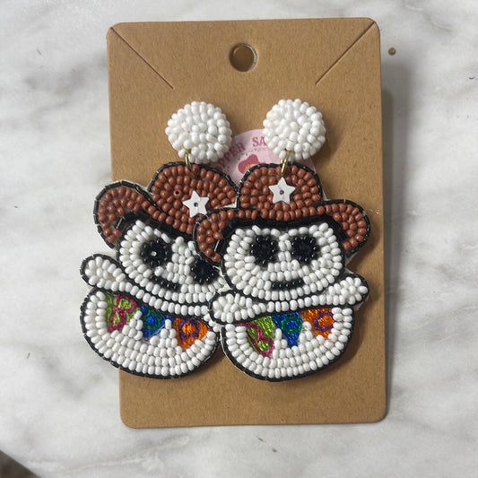 Howdy Boo Beaded Earrings