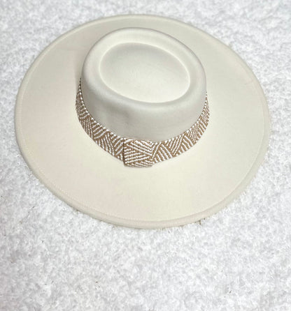 Rattan Ivory Brim Hat
