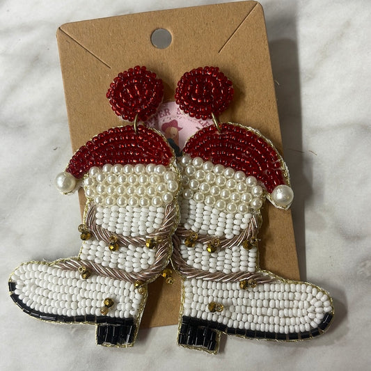 Jingle Bell Boots Beaded Earrings