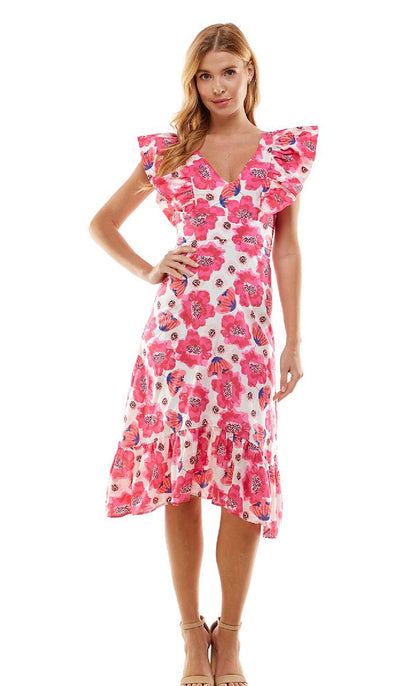 Lovely Floral Ruffle Dress