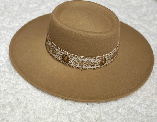 Classy Tan Flat Brim Hat